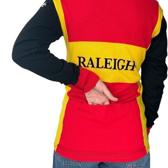 Vintage Raleigh Womens Wool Blend Cycle Quarter Zip Jersey Sz 4 Made in Italy - Picture 6 of 9